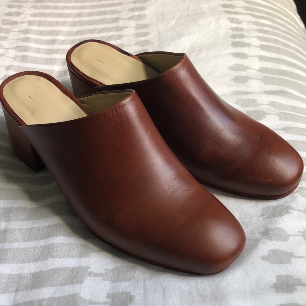 Nisolo all-day heeled mule in brandy size 8